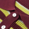 Color blocking striped short sleeved knitted T-shirt top for women