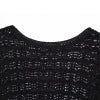 Casual round neck jacquard mesh short knit sweater