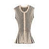 Color blocking striped hanging shoulder knitted sweater cardigan top for women